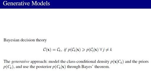 PRML读书会第四章 Linear Models for Classification(贝叶斯marginalization、Fisher线性判别、感知机、概率生成和判别模型、逻辑回归)