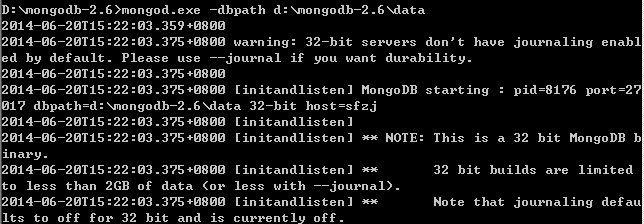 MongoDB与.NET结合使用一（mongodb在windows 2003上的安装）