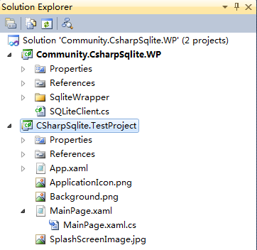 Sqlite Client for Windows Phone and the sample project