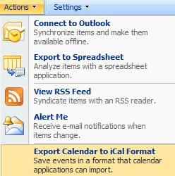 Understanding the SharePoint calendar and how to export it to iCal format