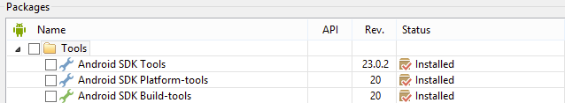 error XA5205: Cannot find `aapt.exe`. Please install the Android SDK Build-tools package