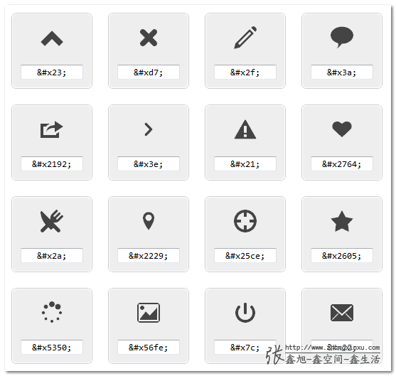 所有图标字体 张鑫旭-鑫空间-鑫生活