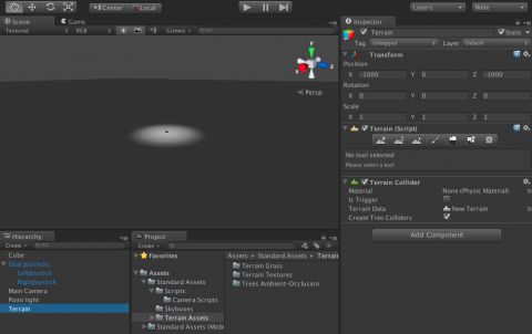 Terrain GameObject transform adjusted.