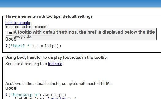 jQuery Plugin: Tooltip