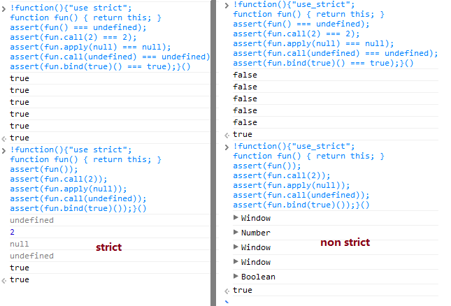 Note for Strict Mode in ECMA-262-5