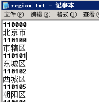 将行政区域导入SQL SERVER