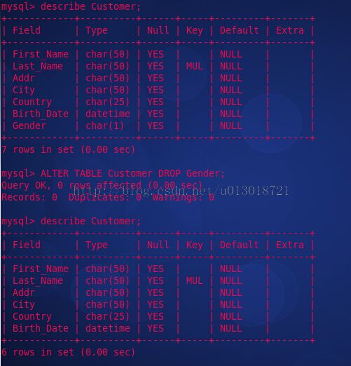 linux之SQL语句简明教程---ALTER TABLE