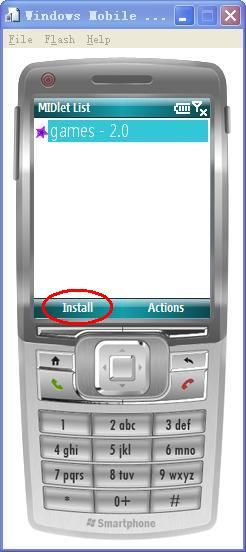 (五)Java游戏部署在Windows Mobile平台仿真器(Microsoft)