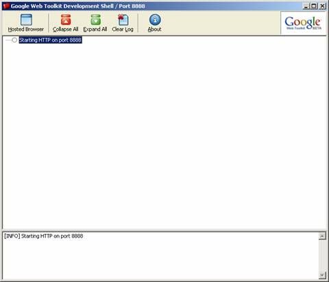 图2  Google Web Toolkit Development Shell运行界面