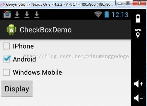 Android Checkbox Example