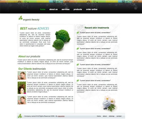 organic beauty 60 High Quality Free Web Templates and Layouts