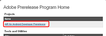 Android上的Adobe AIR应用程序运行环境发布了！