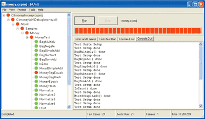 Figure 2 Test Status in NUnit