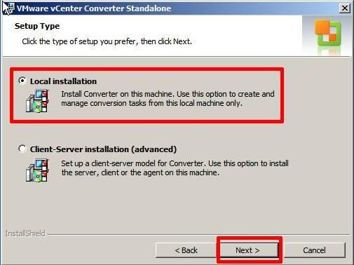 VMware vCenter Converter Standalone 5.1 - Local Installation