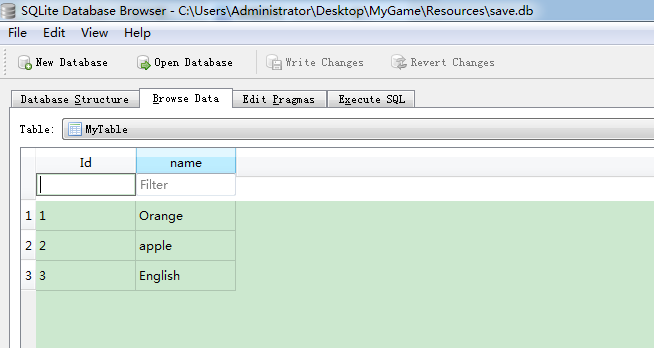 cocos2dx 数据存储SQLite
