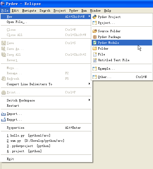 使用Eclipse与Pydev开发Python