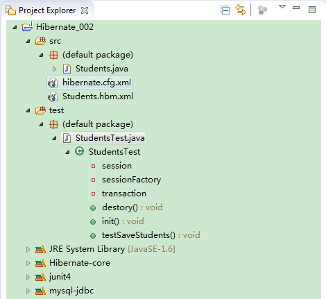 Java 测试Hibernate+Mysql简单的数据存储