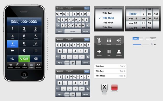 iPhone PSD Vector Kit