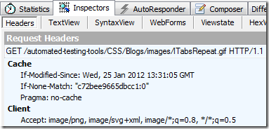 Fiddler Request Headers Inspector screenshot