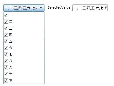 Silverlight中实现带CheckBox的多选下拉框