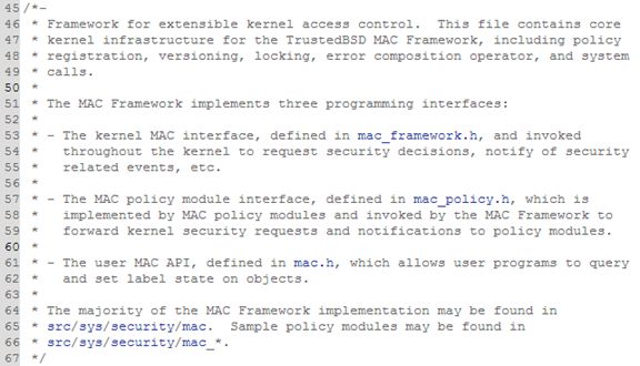TrustedBSD Mandatory Access Control Framework分析