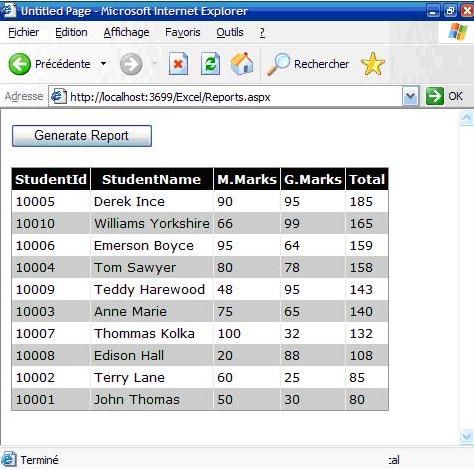 [译]使用ASP.NET2.0生成Excel报表