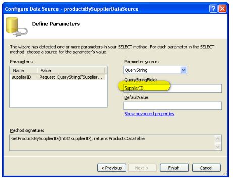 【ASP.NET Step by STep】之九 Master/Detail Filtering Across Two Pages 之十 Master/Detail Using a Selectable Master GridView with a Details DetailView