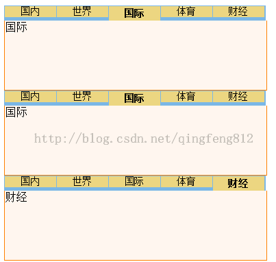Js脚本实现选项卡的实例