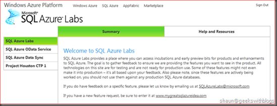 SQL Azure 一款强大的管理工具- Houston CTP 1(转+译)