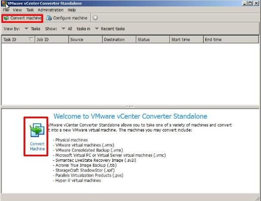 VMware vCenter Converter Standalone 5.1 - Welcome Screen