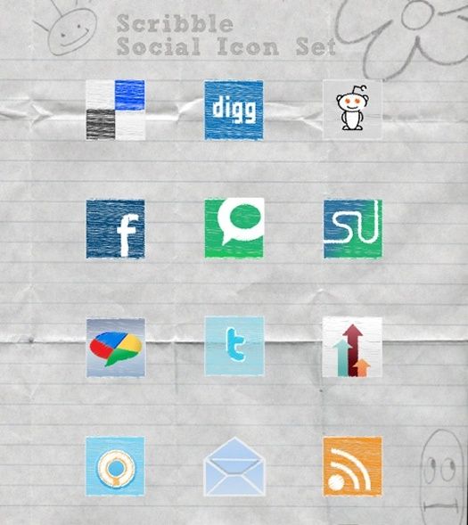 Scribble Social Media Icons