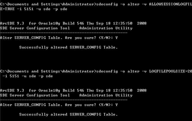 ArcSDE “Unable to create logfile system tables. User perhaps lacks permission or resources to create tables” 问题解决方案