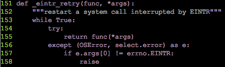 how to deal with EINTR fault