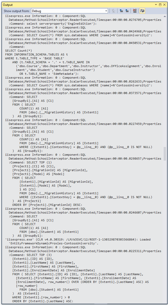 Logging for normal query