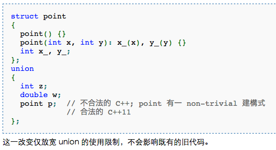 C++11无限制的unions