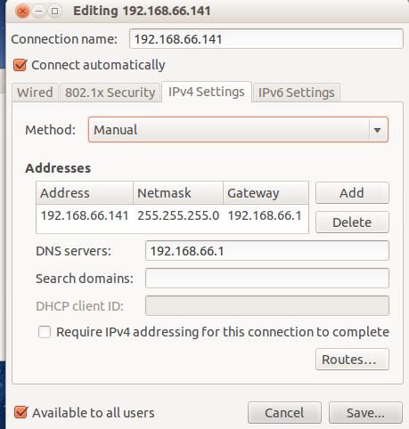 ubuntu 12.04桌面版网络设置-设置IP