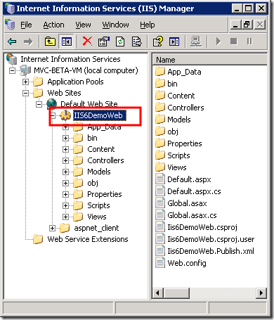 IIS 6  Virtual Web Application