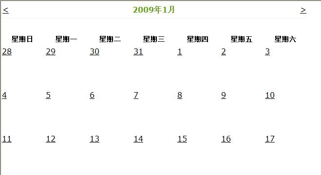 利用asp.net日历服务器控件实现仿Yupoo日历相册的效果