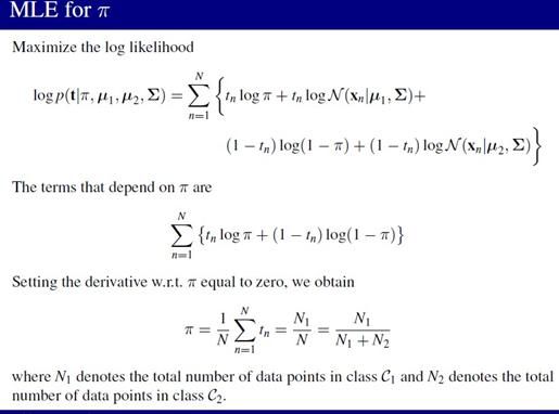 PRML读书会第四章 Linear Models for Classification(贝叶斯marginalization、Fisher线性判别、感知机、概率生成和判别模型、逻辑回归)