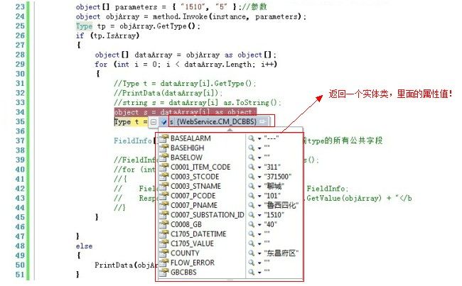 C# 动态调用WebService, 不同结果返回值处理