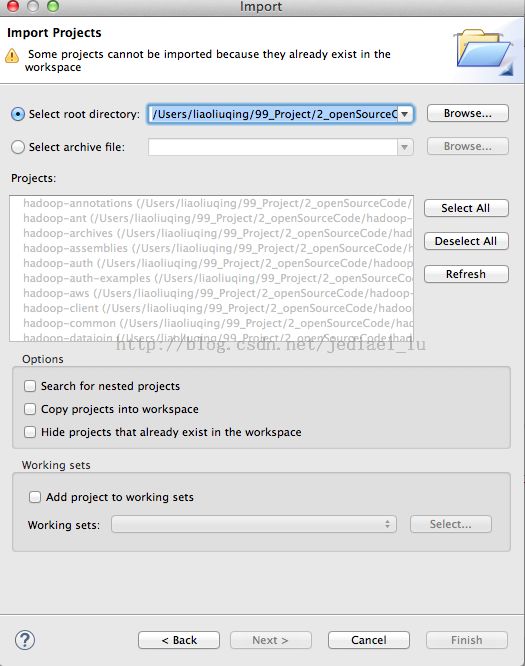 在mac中导入hadoop2.6.0源代码至eclipse