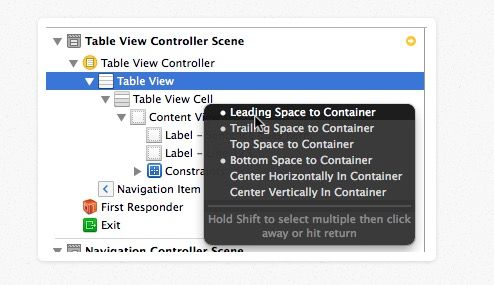 不同行高的 table view cell