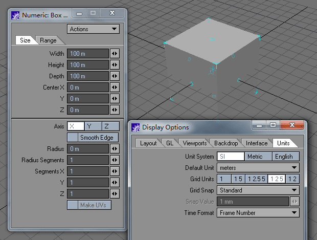 Lightwave模型导入到Unity的转换比为100：1，和3dsmax的一样。