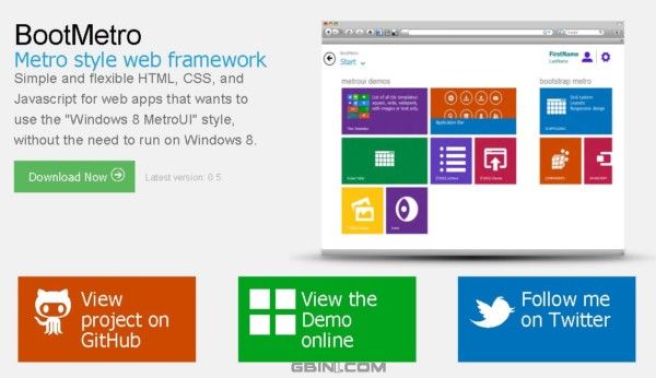 微软Metro/win8风格的web开发框架 - BootMetro