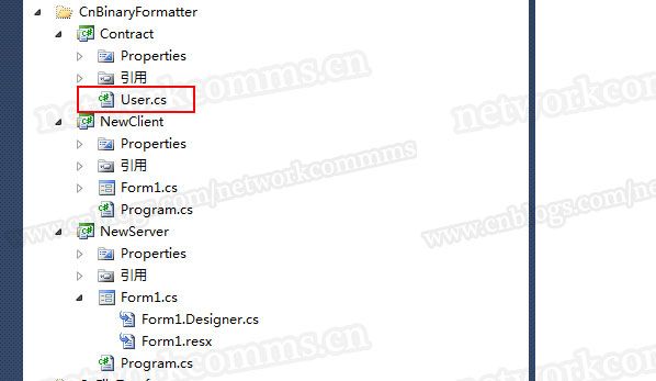 NetworkComms c#通信框架之使用BinaryFormatter序列化器进行网络通信