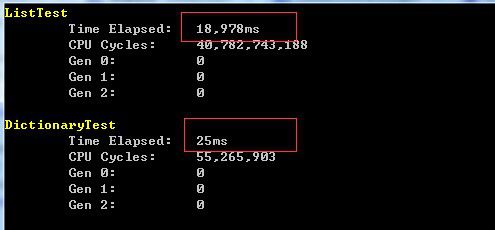 List和Dictionary泛型类查找效率浅析
