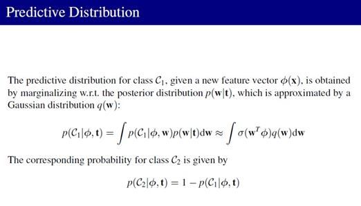 PRML读书会第四章 Linear Models for Classification(贝叶斯marginalization、Fisher线性判别、感知机、概率生成和判别模型、逻辑回归)