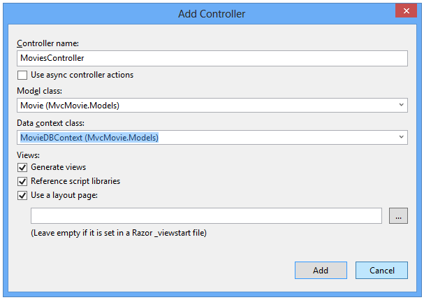 ASP.NET MVC5利用EF，反向自动生成数据库