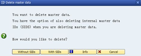 Delete Master Data时的注意事项