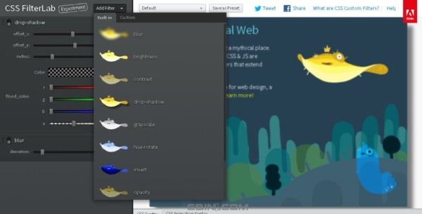 【简报】帮助开发人员在线了解CSS Filter特性的工具 - CSS FilterLab
